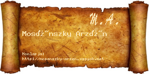Mosánszky Arzén névjegykártya